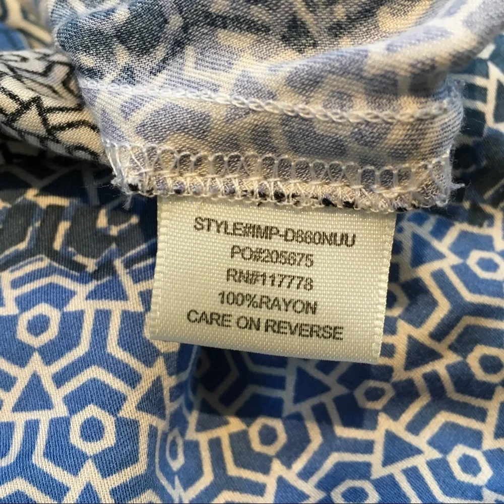 Lovestitch Geometrical Blue Wrap Long Sleeve Geometric Print Top Small - Picture 6 of 7